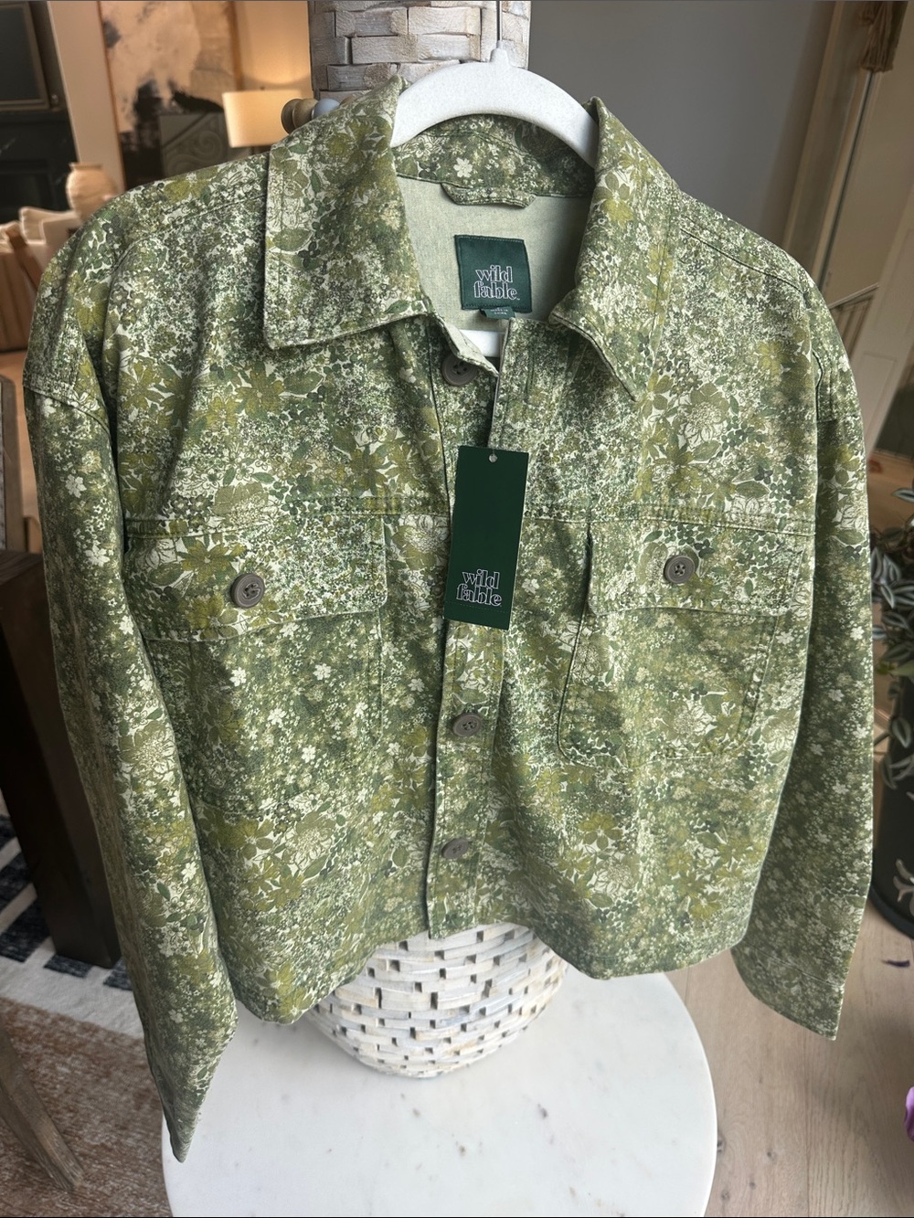 wild fable Green Floral Jean Jacket